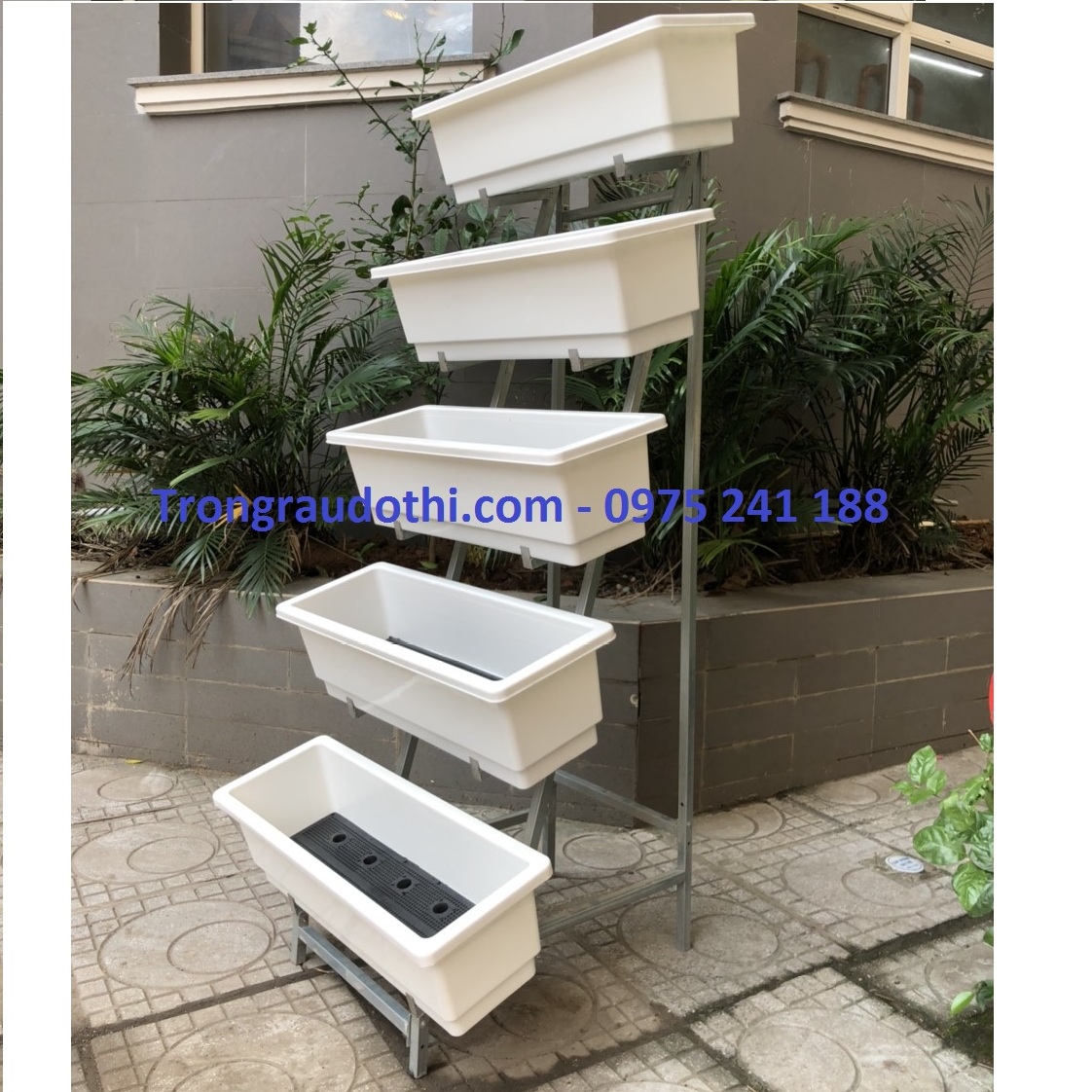 Kệ trồng rau 5 tầng tam giác